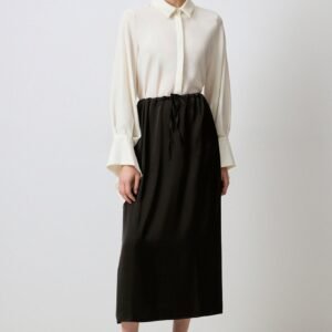 SATIN SKIRT WITH WAIST TIE