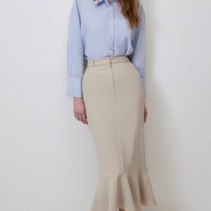 CREPE SKIRT WITH PLEAT