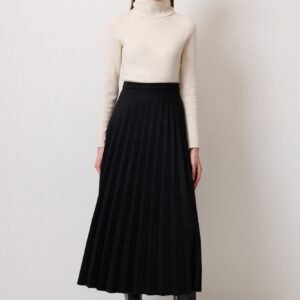 PLEATED SUEDE SKIRT