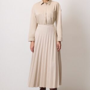 PLEATED SUEDE SKIRT