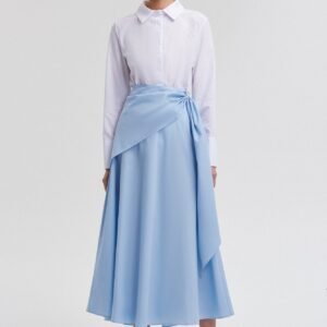 POPLIN SKIRT WITH FRONT TIE